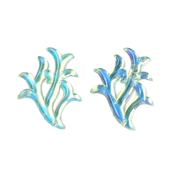 Небесно-голубой Полупрозрачные кабошоны для декодирования эпоксидной смолы, форма коралла, голубой, 30x23.5x2 мм