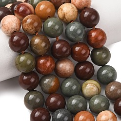 Gobi Agate Natural Gobi Agate Mongolia Colorful Jade Beads Strands, Smooth Round, 10mm, Hole: 1mm, about 38pcs/strand, 15.16''(38.5cm)