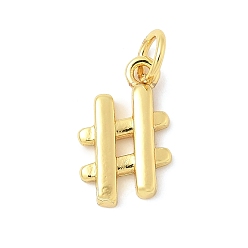 Настоящее золото 18K Латунь прелести, # символ очарование, стойки покрытие, долговечный, без кадмия и без свинца, с целью перехода в кольце, реальный 18 k позолоченный, 13.5x8.5x2 мм, отверстие : 3.4 мм
