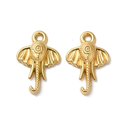 Настоящее золото 18K 304 шарма из нержавеющей стали, очарование слона, реальный 18 k позолоченный, 14.5x9.5x2.5 мм, отверстие : 1.2 мм