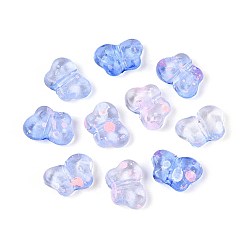 Васильковый Прозрачные акриловые бусины, окрашенные спреем, бабочка, васильковый, 7x10x3 мм, отверстие : 1.5 мм, Около 3570 шт / 500 г