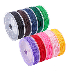 Gemischte Farbe Geflochtenen Nylonfäden, Mambo-Thread, für Schmuck machen, Gemischte Farbe, 1.5 mm, ca. 18 m / Rolle, 10 Farben, 1 Rolle / Farbe, 10 Rollen / Satz