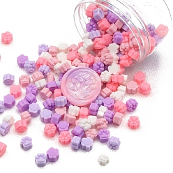 Pink Sceller les particules de cire, pour cachet de cachet rétro, impression de patte de chat, rose, case: 61x59 mm, 200 pcs / boîte