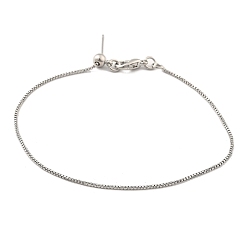 Нержавеющая Сталь Цвет Браслеты из нержавеющей стали с цепочкой из коробки для мужчин и женщин, цвет нержавеющей стали, 11x0.1 см