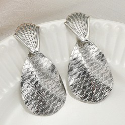 Teardrop Сплав мотаться серьги стержня, платина, слеза, 69x32 мм