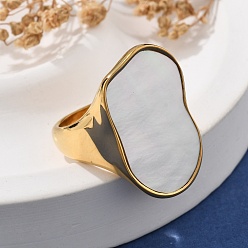 Настоящее золото 18K 304 из нержавеющей стали манжеты кольца, с оболочкой, овальные, реальный 18 k позолоченный, 24.5 мм, регулируемый