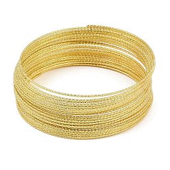 Золотой Текстурированная железная проволока для бисероплетения для изготовления украшений своими руками., золотые, 1.3 мм, внутренний диаметр: 78 мм, 16 датчик, 30 круги/шт