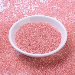 (RR210) Rose Pink Lined Crystal MIYUKI Round Rocailles Beads, Japanese Seed Beads, (RR210) Rose Pink Lined Crystal, 11/0, 2x1.3mm, Hole: 0.8mm, about 1100pcs/bottle, 10g/bottle