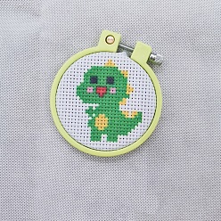 Dinosaur Наборы для вышивания своими руками для начинающих, включая ткань для вышивки, нитки и иглы для вышивания, пяльцы, инструкция, динозавр, 120 мм