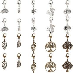 (52) Непрозрачная лаванда 12 наборы 2 стиль осень сплав подвески украшения набор, подвеска на клипсе, для брелка, кошелек, украшение для рюкзака, разноцветные, 31~45 мм, 6 наборы / стиль