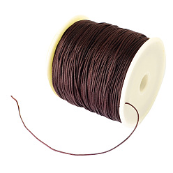Coconut Brown Braided Nylon Thread, Chinese Knotting Cord Beading Cord for Beading Jewelry Making, Coconut Brown, 0.8mm, about 100yards/roll