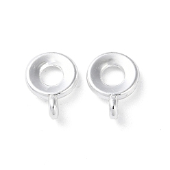 Silver Alloy Tube Bails, Loop Bails, Long-Lasting Plated, Flat Round, Silver, 11x8x1.7mm, Hole: 1.6mm, Inner Diameter: 3mm