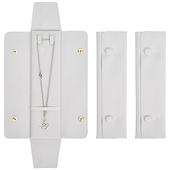 Light Grey Cloth Storage Bags for Necklace, Rectangle, Light Grey, 22x6.1x1.2cm