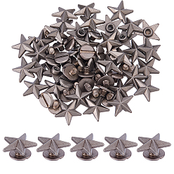Argent Antique 60 Jeu de rivets convexes en alliage de zinc pour sacs, avec vis en fer, pour sac à main sac à main chaussures punk rock cuir artisanat vêtements ceinture, argent antique, 12x13x5mm, Trou: 2.5mm