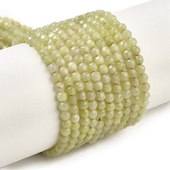 Лимонный Нефрит Натуральные нефритовые бусины, цвет лимона , граненые, круглые, 3 мм, отверстие : 0.7 мм, около 127 шт / нитка, 14.57'' (37 см)