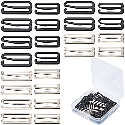 Mixed Color 40Pcs 4 Styles Alloy Underwear Strap Adjustment Buckles, Bra Slider Hoop, Mixed Color, 24mm, 10pcs/style