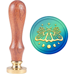 Insects Набор сургучной печати, печать сургучом твердой латунной головки, деревянная ручка ретро латунный штамп комплект съемный, для конвертов приглашений, подарочная карта, насекомые, 83x22 мм