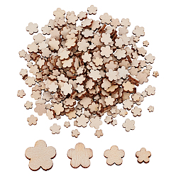 Кукурузный Шелк 600шт. цветочные необработанные деревянные срезы, для поделок по дереву, цвет колоса кукурузы, 6~12x6~12x2.5 мм