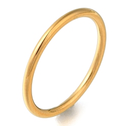 Настоящее золото 18K Ионное покрытие (IP) 304 гладкие кольца из нержавеющей стали для унисекс, реальный 18 k позолоченный, 1 мм, размер США 7 (17.3 мм)