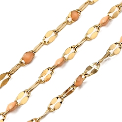 Персиковый Слойка 304 цепи натяжные нержавеющие, с эмалью, пайки, с катушкой, реальный 18 k позолоченный, розовые, 2 мм