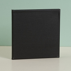 Black Canvas Wood Primed Framed, Stretched Cotton Board, for Painting Drawing, Square, Black, 20x20x16.cm