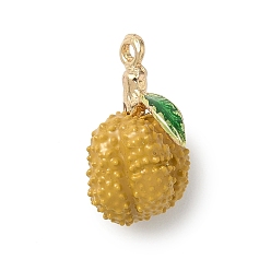 Durian Подвески из сплава и эмали с фруктовой тематикой, золотые, дуриан, 20x14x10.5 мм, отверстие : 1.2 мм