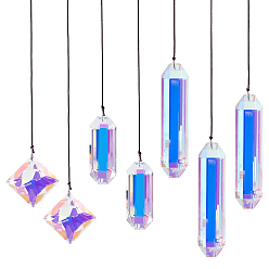 Прозрачный АВ 1 Подвесной ловец солнца из коробчатого стекла, с металлическими элементами и шнурами из искусственной кожи., ясно AB, 617~645x1.2 мм