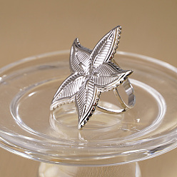 Нержавеющая Сталь Цвет Открытые манжеты из нержавеющей стали для женщин, морская звезда, цвет нержавеющей стали, 36 мм, внутренний диаметр: 16 мм