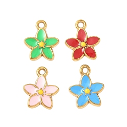 (52) Непрозрачная лаванда 304 нержавеющей стальной эмали подвески, ионное покрытие (ip), , золотые, разноцветные, 16x13.5x3 мм, отверстие : 1.6 мм