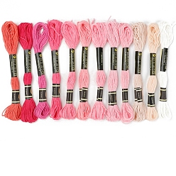 (52) Непрозрачная лаванда 12связки 12 цвета ручная вышивка хлопковыми нитками, разноцветные, 1 мм, около 8.75 ярдов (8 м) / пачка, 1 расслоение / цвет