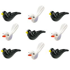 (52) Непрозрачная лаванда 10 шт 2 цвета бусины лэмпворк ручной работы, птица, разноцветные, 5.5~28x5.5~33x5.5~15 мм, отверстие : 1.2~1.4 мм, 5 шт / цвет