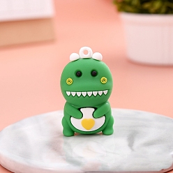 Зеленый Пластиковые подвески из пвх, динозавр, зелёные, 42x25 мм