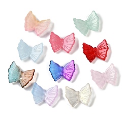 (52) Непрозрачная лаванда Окрашенные бусины из стекла, бабочка, разноцветные, 20x24.5x6 мм, отверстие : 1.2 мм