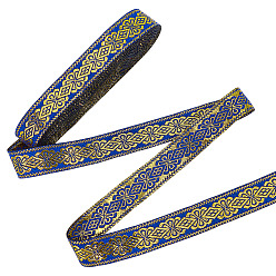 Синий Вышивка полиэфирными лентами в этническом стиле, жаккардовая лента, тирольская лента, аксессуары для одежды, плоский, синие, 3/4 дюйм (20 мм), около 7.70 ярдов (7.04 м) / пачка