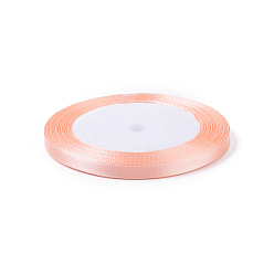 Light Salmon Single Face Satin Ribbon, Polyester Ribbon, Light Salmon, 1/4 inch(6mm), about 25yards/roll(22.86m/roll), 10rolls/group, 250yards/group(228.6m/group)