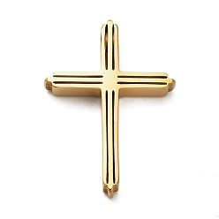Золотой 304 подвески из нержавеющей стали, крестик, ионное покрытие (ip), золотые, 30.5x22x4 мм, отверстие : 3 мм