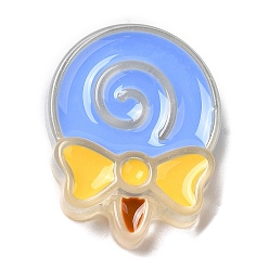 Lutscher Decoden-Cabochons aus durchscheinendem Harzimitat für Lebensmittel, mit Emaille, Lutscher, 25x20x6 mm