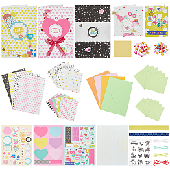 (52) Непрозрачная лаванда Набор поздравительных открыток ко Дню учителя для детей, включая конверт, наклейка, бумага для писем, разноцветные, 9~115x10~142 мм