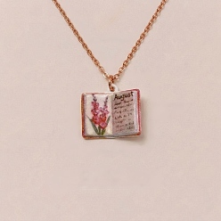 Pink Подвеска в виде книги из латуни с эмалью для женщин., золотые, розовые, 17.72 дюйм (45 см)