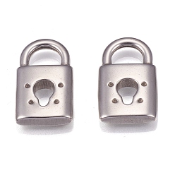 Нержавеющая Сталь Цвет Устойчивый к потускнению 304 подвеска из нержавеющей стали, замок навесной, цвет нержавеющей стали, 24.5x15x4 мм, отверстие : 6x8 мм