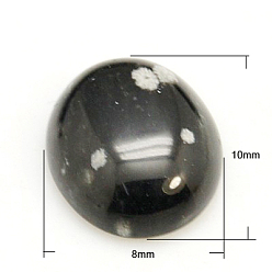 Снежный Обсидиан Природные снежинка обсидиан кабошонов, овальные, 10x8x4 мм