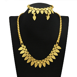 Teardrop Комплекты из цепочек из сплава, серег-гвоздиков и браслетов, золотые, слеза, 430мм и 192мм и 20x8мм