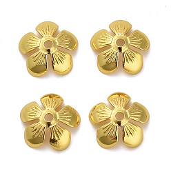 Золотой Шапочки и конусы для бусин, латунные, цветок, долговечный, стойки покрытие, без свинца и без кадмия, золотые, 11.5x11.5x3.5 мм, отверстие : 1.5 мм