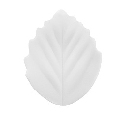 Белый Листовые пищевые экологически чистые силиконовые бусины, белые, 25x20x8.5 мм