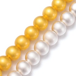 (52) Непрозрачная лаванда Гальванизировать немагнитных синтетический гематит бисер пряди, круглые, матовые, разноцветные, 6~6.5 мм, отверстие : 1 мм, около 65 шт / нитка, 15.5 дюйм (39.5 см)