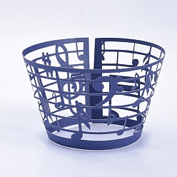 Marine Blue Musical Note Cupcake Wrappers, Laser Cut Liner Artistic Baking Cup Wraps, for Wedding Party Birthday Decoration, Marine Blue, 8.5x21.5x0.03cm