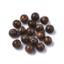 Coconut Brown Natural Sandalwood Beads, Waxed, Undyed, Round, for Mala Bead Bracelet Making, Coconut Brown, 8mm, Hole: 1.5mm, about 1850pcs/500g