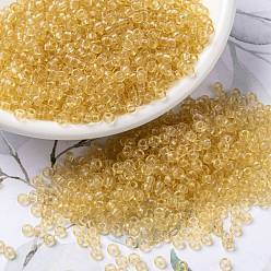 (RR132L) Transparent Light Topaz Миюки круглые бусины рокайль, японский бисер, (rr 132 l) прозрачный светлый топаз, 8/0, 3 мм, отверстие : 1 мм, Около 2111~2277 шт / 50 г