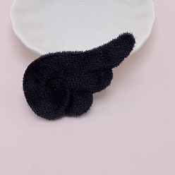 Черный Тиснение крыльев тканью, с плюшевым, украсить аксессуары, чёрные, 40x75x6 мм