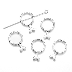 Античное Серебро Кадр шарик сплава, рыбий хвост, античное серебро, 20.3x13x2.5 мм, отверстие : 1 мм